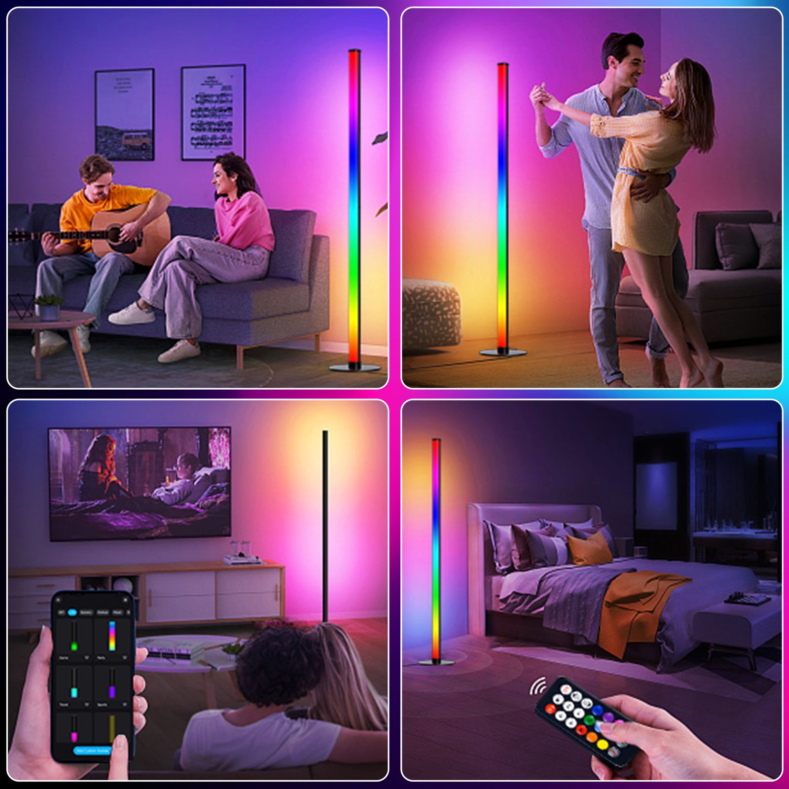 Dynamic Multicolor LED Floor Lamp with DIY Customization